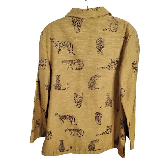 Giancarlo Ferrari Size 12 Shirt Jacket Zoo Safari Jungle Big Cat Tiger Lined Vtg - Picture 2 of 12